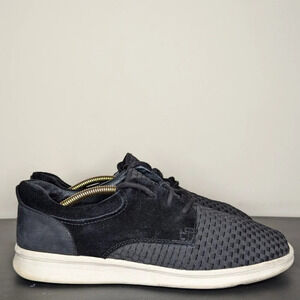 UGG Men’s Hepner Woven Black Sneakers in Full Grain Leather & Suede